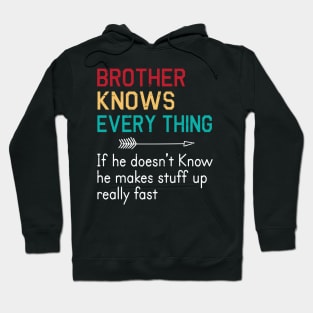 Brother Knows Everything If He Doesn't Know He Makes Stuff Up Really Fast Happy Father Parent Day Hoodie